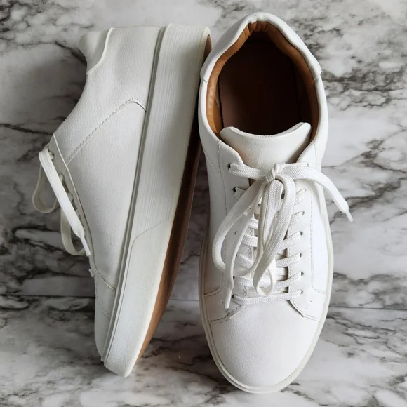 Zara White Monochrome Casual Lace-Up Sneakers, EU Size 40=US Size 10 - Picture 16 of 16